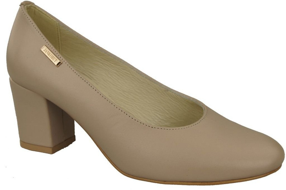 Damenschuhe Cappuccino-Grain-Pumps Naturnarbenleder 125 ElitaBut