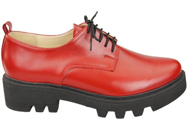 Schuhe Damen Schnürschuhe Rot Leder Natur 180 ElitaBut