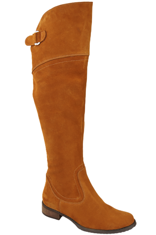 Schuhe Damenstiefel Stiefel Overknee-Stiefel, Naturleder, Velours, Rot, 154 ElitaBut