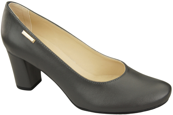Klassische Damen Graphite Leder Mandel Nase Pumps 201 ElitaBut