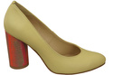 Damenschuhe Pumps Banane Naturleder Bunter Zierabsatz 194 ElitaBut
