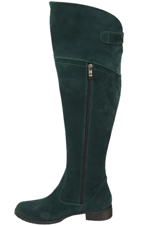 Schuhe Damenstiefel Stiefel Overknee-Stiefel, Naturleder, Velours, Malachit 154 ElitaBut