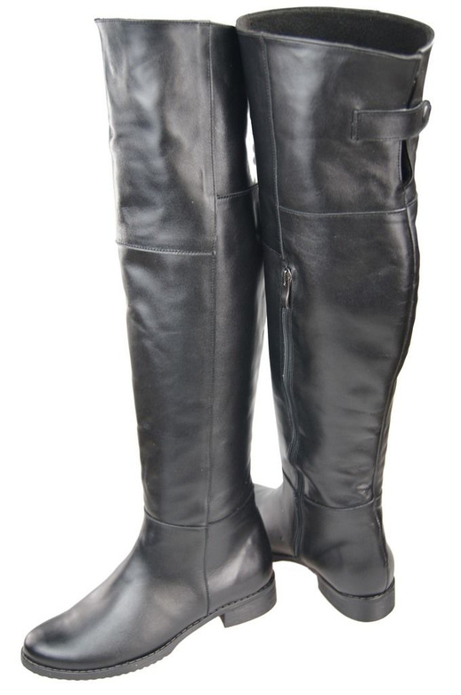 Schuhe Damenstiefel Stiefel Overknee-Stiefel Naturleder Schwarz 104 ElitaBut