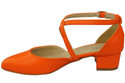Damen Sandalen Echtleder Orange mit Riemen Niedriger Absatz 223 ElitaBut