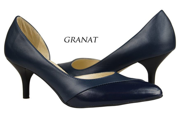 Damenschuhe Pumps, Naturleder, Marineblau 898 ElitaBut