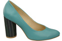 Damenschuhe Türkise Pumps Naturleder Bunter Zierabsatz 194 ElitaBut