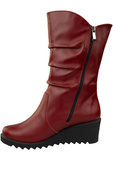 Winter-Keilstiefel für Damen, Naturleder, Rot 140 ElitaBut