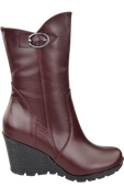 Damen-Keilstiefel, Naturleder, Burgund 750 ElitaBut