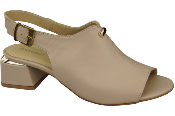 Damenschuhe Cappuccino Sandalen Hellgoldene Schnalle Naturleder 198 ElitaBut