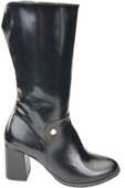 Damen-Halbstiefel, Naturleder, Schwarz, Glänzend 189 ElitaBut