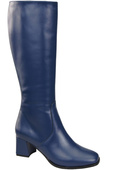 Bequeme Damen Marineblau Niedrig Absatz Stiefel Naturleder 212 ElitaBut