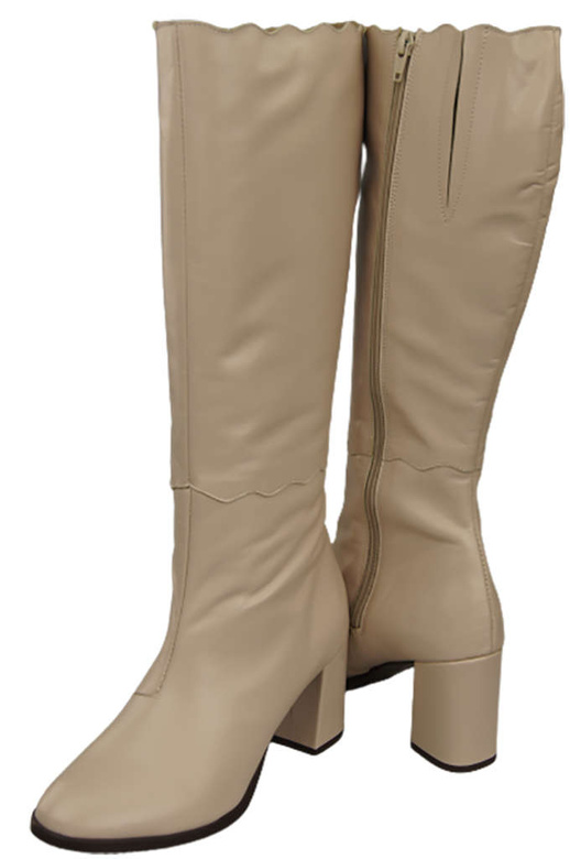 Schuhe Damenstiefel Klassisches Naturleder Cappuccino Bright 176 ElitaBut