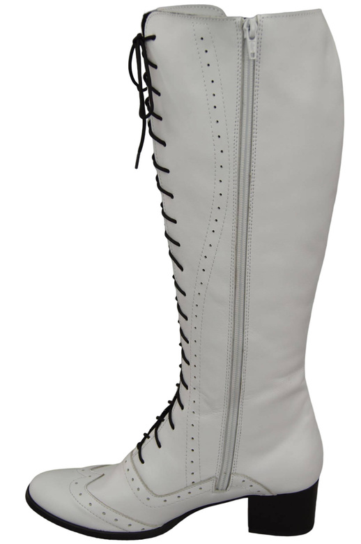 Damenschuhe Schnürstiefel, Naturleder, Weiß 595 ElitaBut