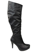 Damen-Plateaustiefel, Naturleder, Schwarz 120 ElitaBut