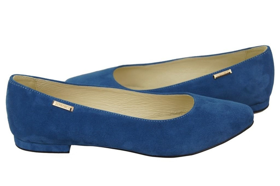 Damenschuhe Ballerinas Blau, Naturleder, Wildleder 131 ElitaBut