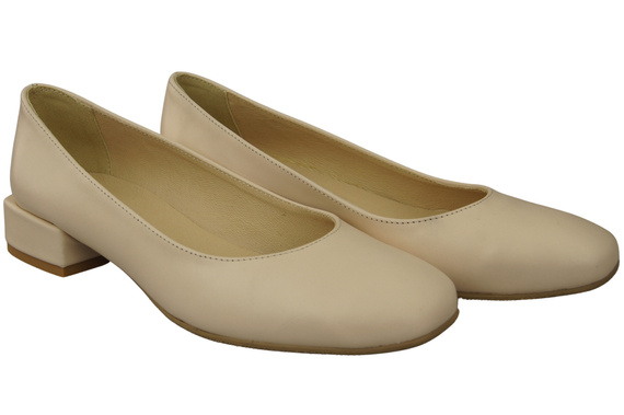 Bequeme Frauen Schuhe Beige Flats Natural Leder 204 ElitaBut