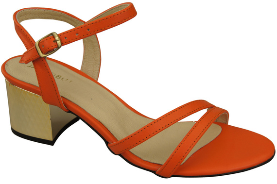 Damenschuhe Orange Naturleder 197 Sinnlich freizügige Fußsandalen ElitaBut