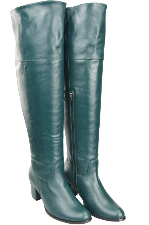 Footwear Kniehohe Overknee-Stiefel für Damen, Naturleder 190, Malachit ElitaBut