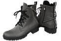 Schuhe Damen-Stiefeletten mit der Aufschrift NICE, Naturleder, Graphit 173 von ElitaBut