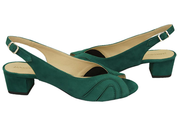 Damenschuhe Sandalen, natürliches Wildleder, Malachit 991 ElitaBut