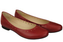 Damenschuhe Bequeme Ballerinas, Naturleder, Rot 162 ElitaBut