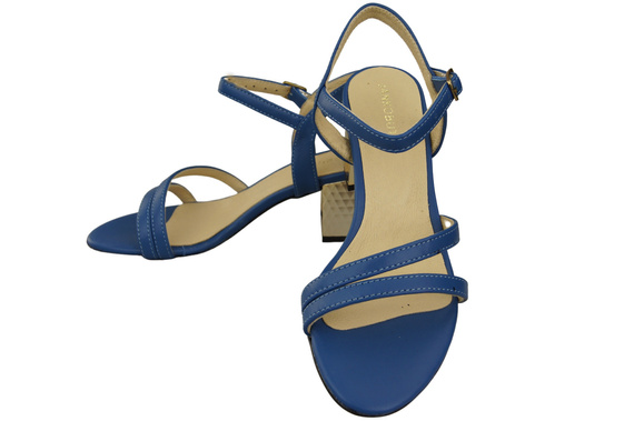 Damenschuhe Blaues Naturleder 197 Sandalen, die den Fuß sinnlich enthüllen ElitaBut