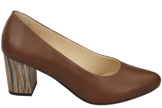 Damenschuhe Pumps Braun Naturleder mit Zierabsatz 157 ElitaBut