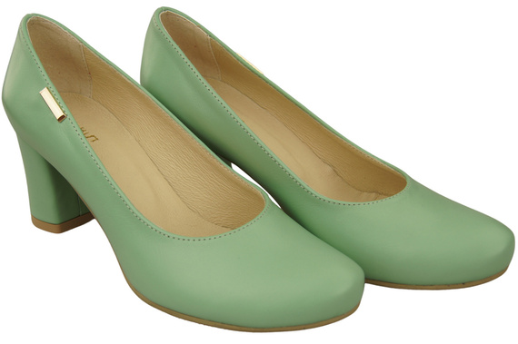 Klassische Damen Minze Leder Mandel Nase Pumps 201 ElitaBut