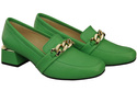 Damenschuhe mit Zierkette Pumps Mokassins Naturleder 193 Lime ElitaBut