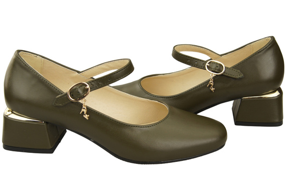 Damenschuhe Olive Riemchenpumps Naturleder 202 ElitaBut