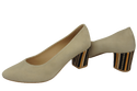 Damenschuhe Pumps Beige Natürliches Wildleder Dekorativer Absatz 158 von ElitaBut
