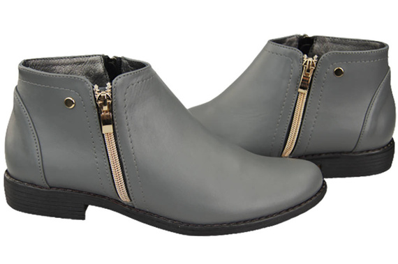 Frühlingsstiefel für Damenschuhe, Naturleder, Grau 872 ElitaBut