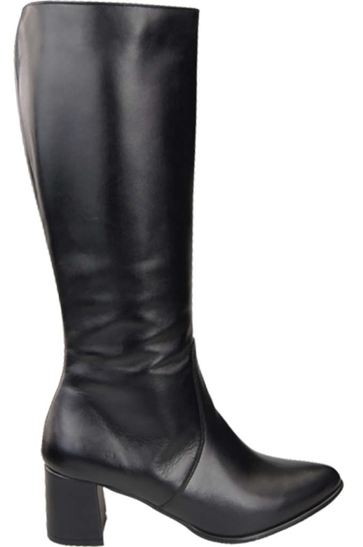 Klassische Damenstiefel, Naturleder, Schwarz 175 ElitaBut