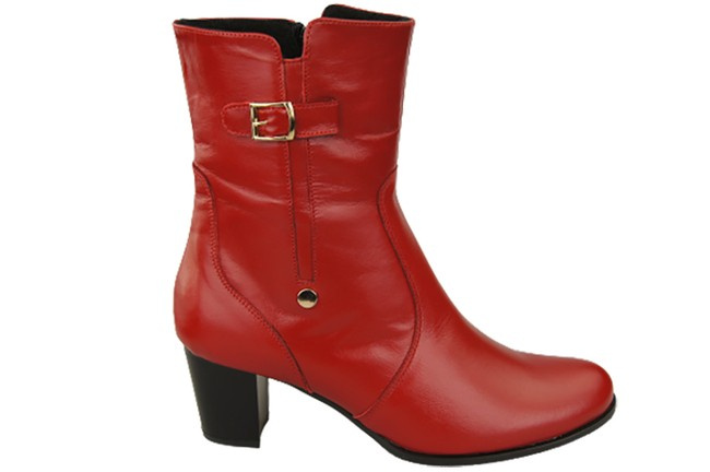 Damenstiefel, warm, Naturleder, Rot 882 von ElitaBut