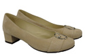 Damenschuhe Pumps Beige Naturleder Wildleder 135 ElitaBut