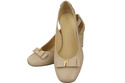 Schuhe Damen Cappuccino Blass Pumps aus Naturleder mit dekorativem Absatz 199 ElitaBut
