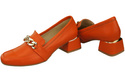 Damenschuhe mit Zierkette Pumps Mokassins Naturleder 193 Orange ElitaBut