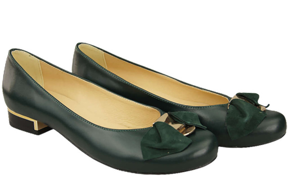 Damen-Ballerinas, Naturleder, Malachit 894 ElitaBut