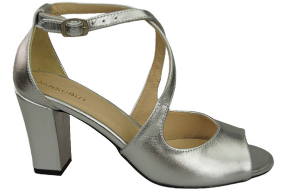 Damenschuhe Silberne Sandalen, Naturleder 186 ElitaBut