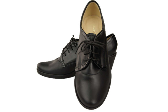 Damenschuhe mit Keilabsatz, Naturleder, Schwarz 181 ElitaBut