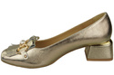 Damenschuhe Pumps mit Fransen verziert, Gold, Naturleder 195 ElitaBut