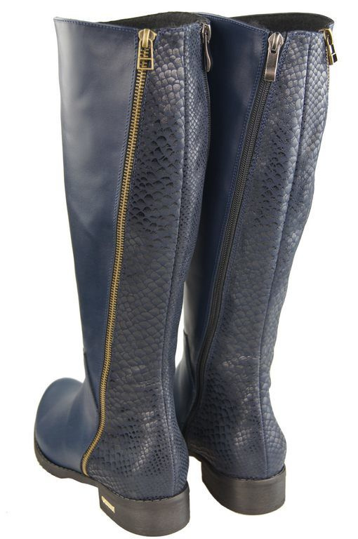 Damenstiefel, Stiefel, Naturleder, Marineblau 947 ElitaBut