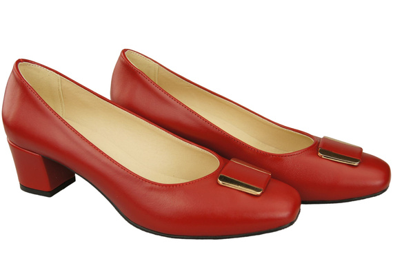 Damenschuhe Pumps Naturleder 187 Rot ElitaBut