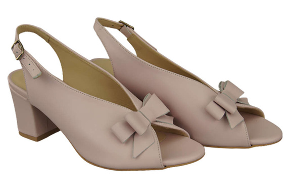 Damenschuhe Sandalen Pink Powder, natürliches genarbtes Leder, 148 L ElitaBut