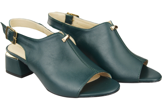 Damenschuhe Malachit-Sandalen, goldene Schnalle, Naturleder 198 ElitaBut