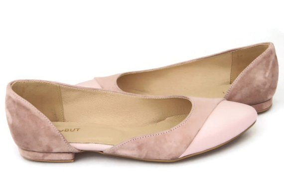 Damenschuhe Ballerinas Rosa Puder Naturleder Wildleder 146 ElitaBut