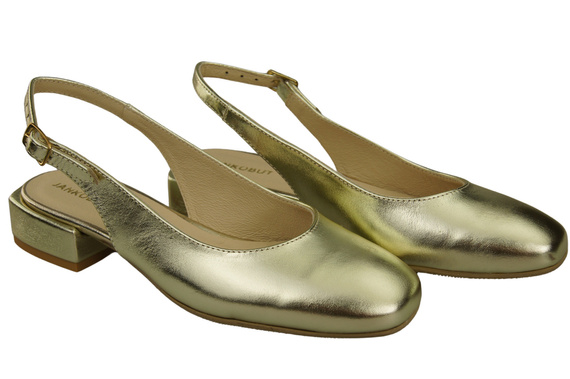 Damen Schuhe Sandalen Gold Flacher Absatz Naturleder 206 ElitaBut