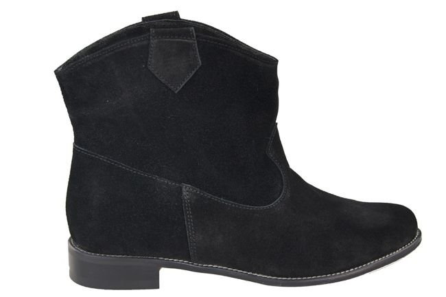 Schuhe Damenstiefel Frühling / Herbst, natürliches Veloursleder, Schwarz 132 L ElitaBut