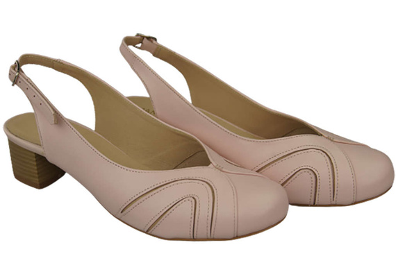 Damenschuhe Sandalen, Naturleder, Puderrosa 842 ElitaBut