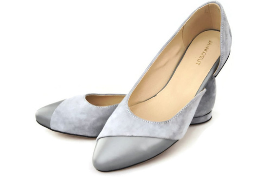 Damenschuhe Ballerinas, Grau, Naturleder, Wildleder, 146 ElitaBut